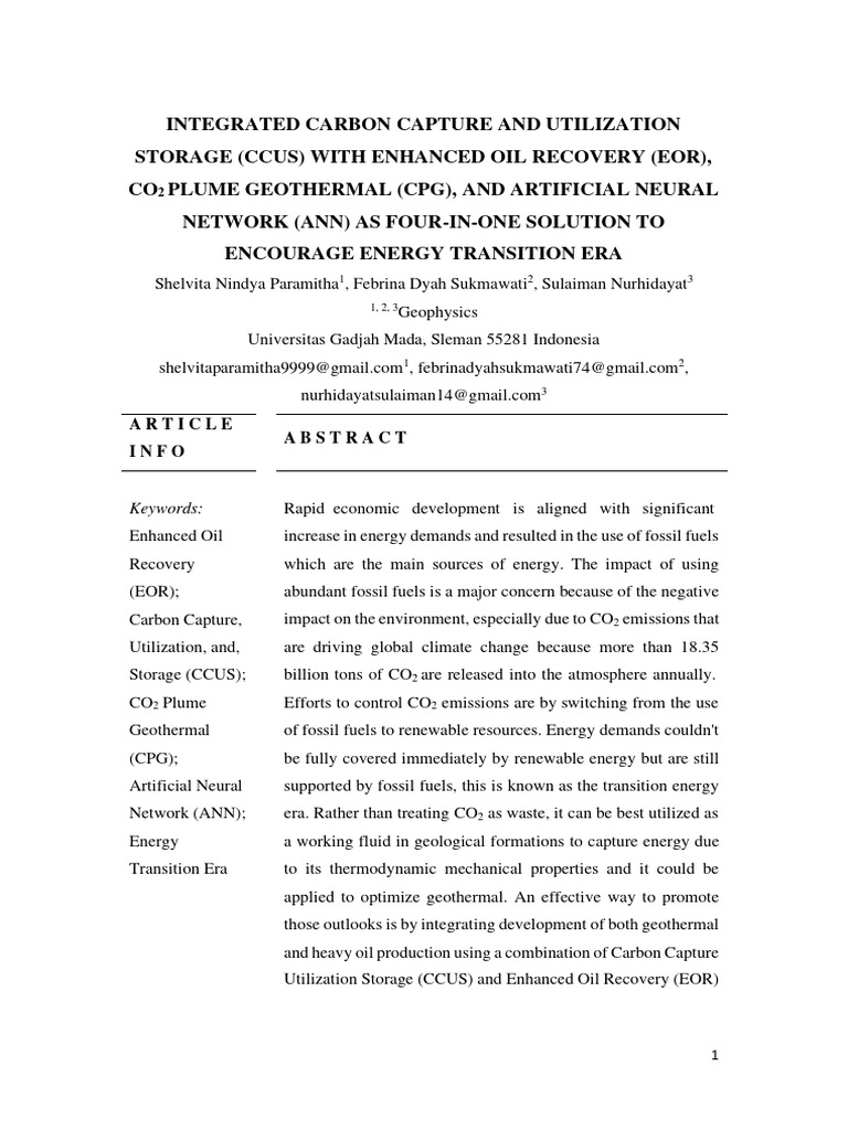 Paper Protect 2023 - Prevailer Team | PDF | Enhanced Oil Recovery ...