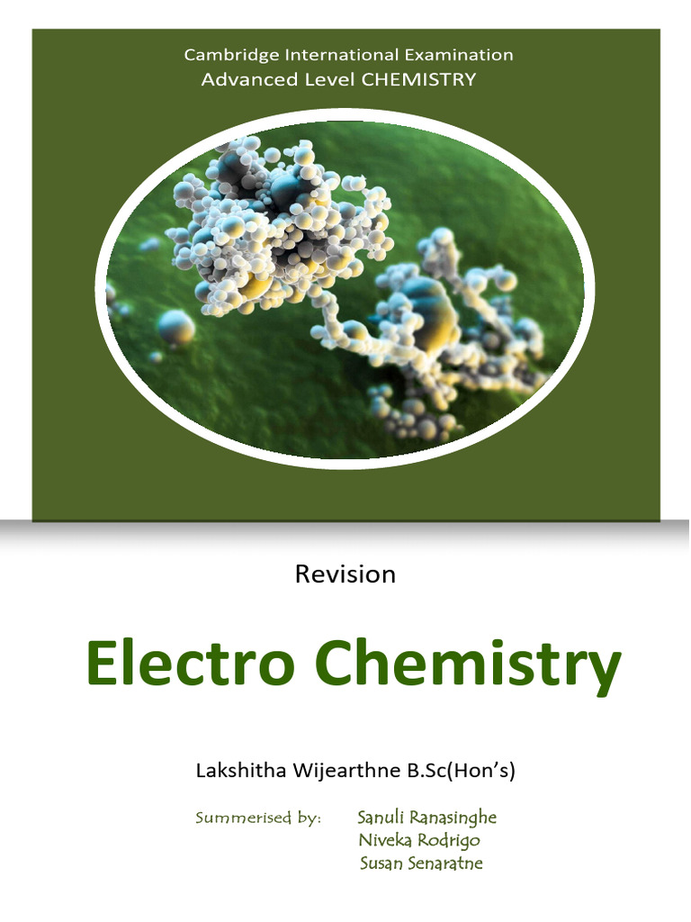 Electrolysis & Electrochemistry Guide | PDF | Electrochemistry ...