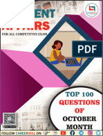 Current Affairs Top 100 Questions of October Month