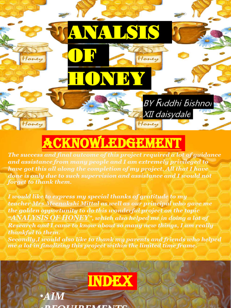 Investigatory Project Chem 12 | PDF | Honey | Chemistry