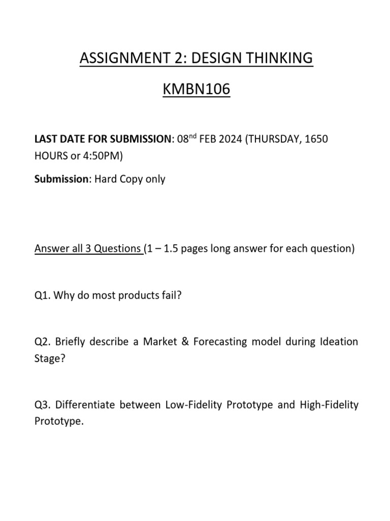 Design Thinking Assignment Guidelines | PDF