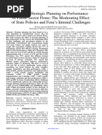 Impact of Strategic Planning On Performance of Public Sector Firms: The Moderating Effect of State Policies and Firm's Internal Challenges