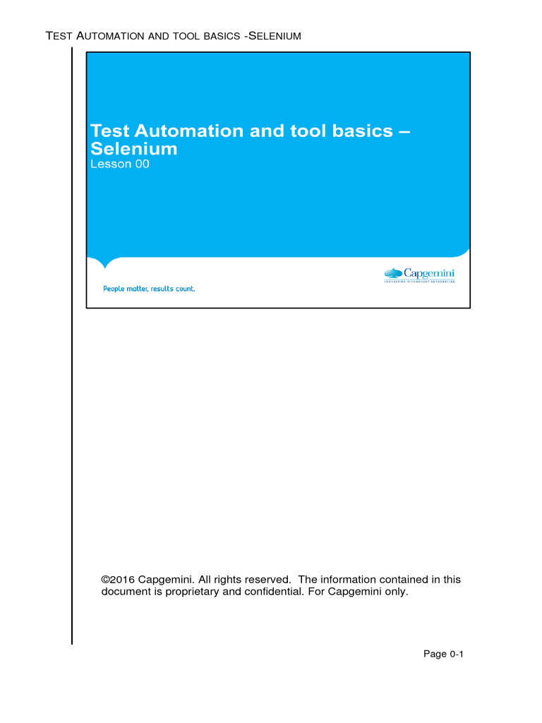 Test Automation and Tool Basics Selenium PDF | PDF | Object Oriented ...