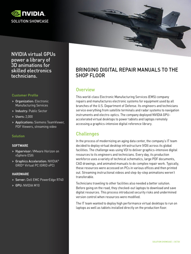 Bringing Digital Repair Manuals To The Shop Floor PDF Desktop Virtualization Graphics