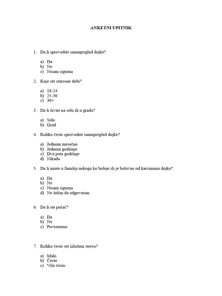 Anketa | PDF