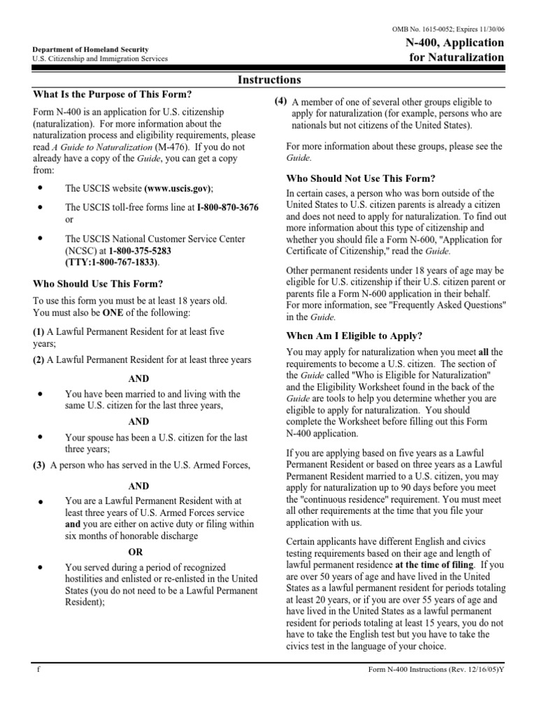 Citizenship Instructions | PDF | United States Nationality Law ...