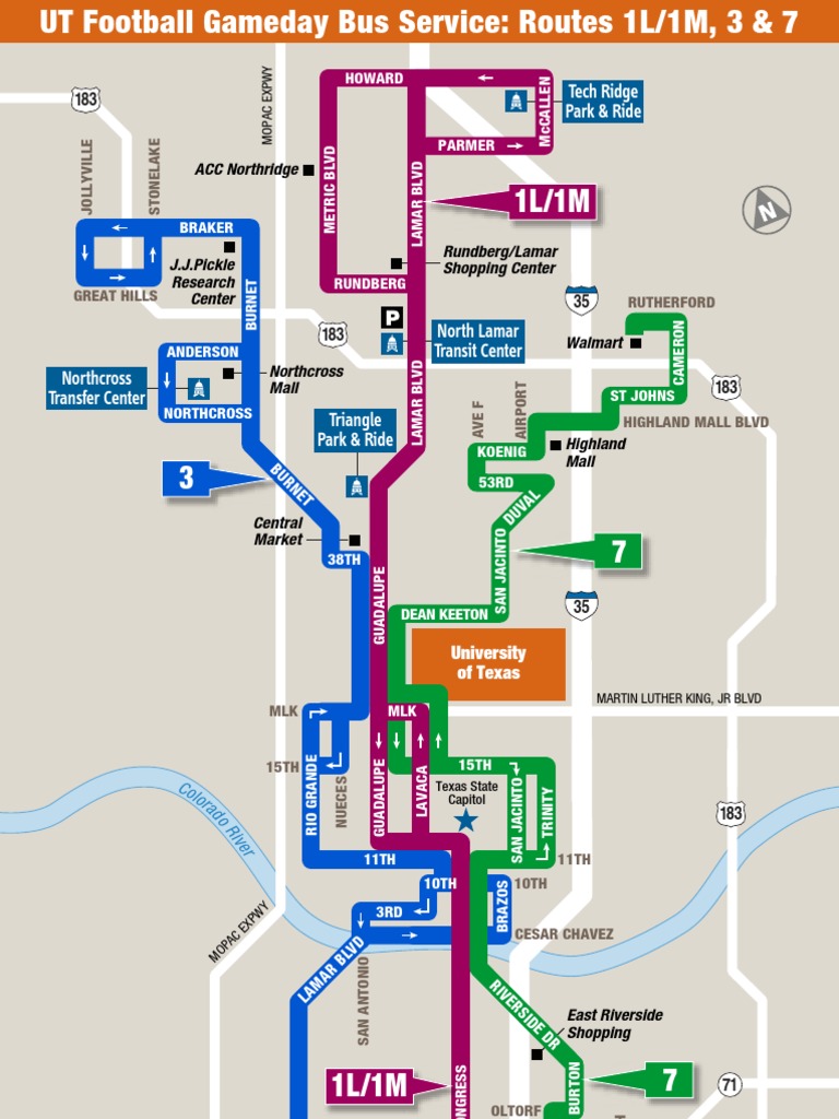 UT Football Gameday Bus Routes Guide | PDF