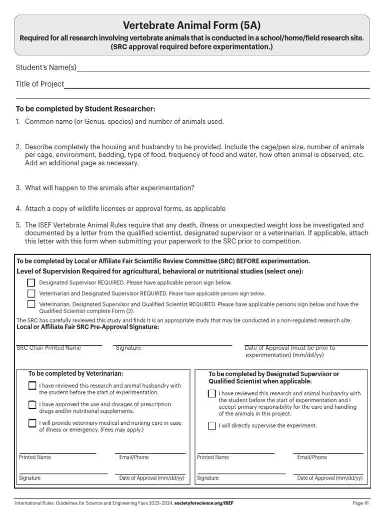 Vertebrate Animal Research Guidelines | PDF | Experiment | Medicine