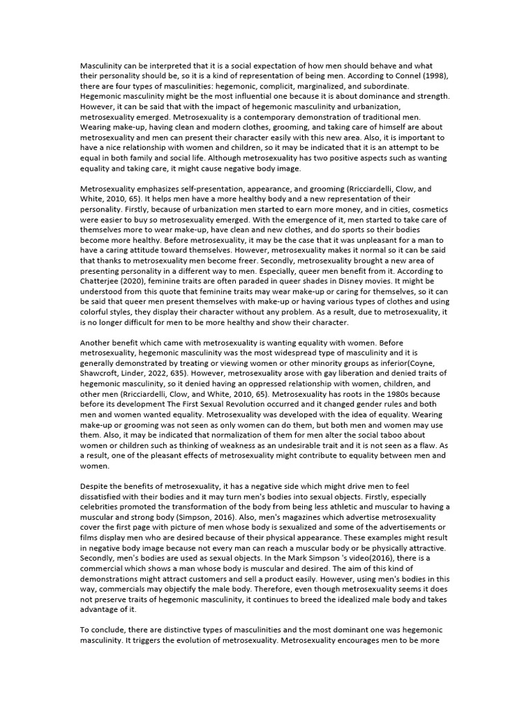 Metro Sexuality | PDF | Masculinity | Body Image