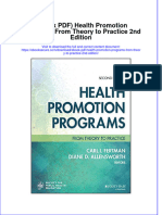 Full Download Ebook PDF Health Promotion Programs From Theory To Practice 2nd Edition PDF