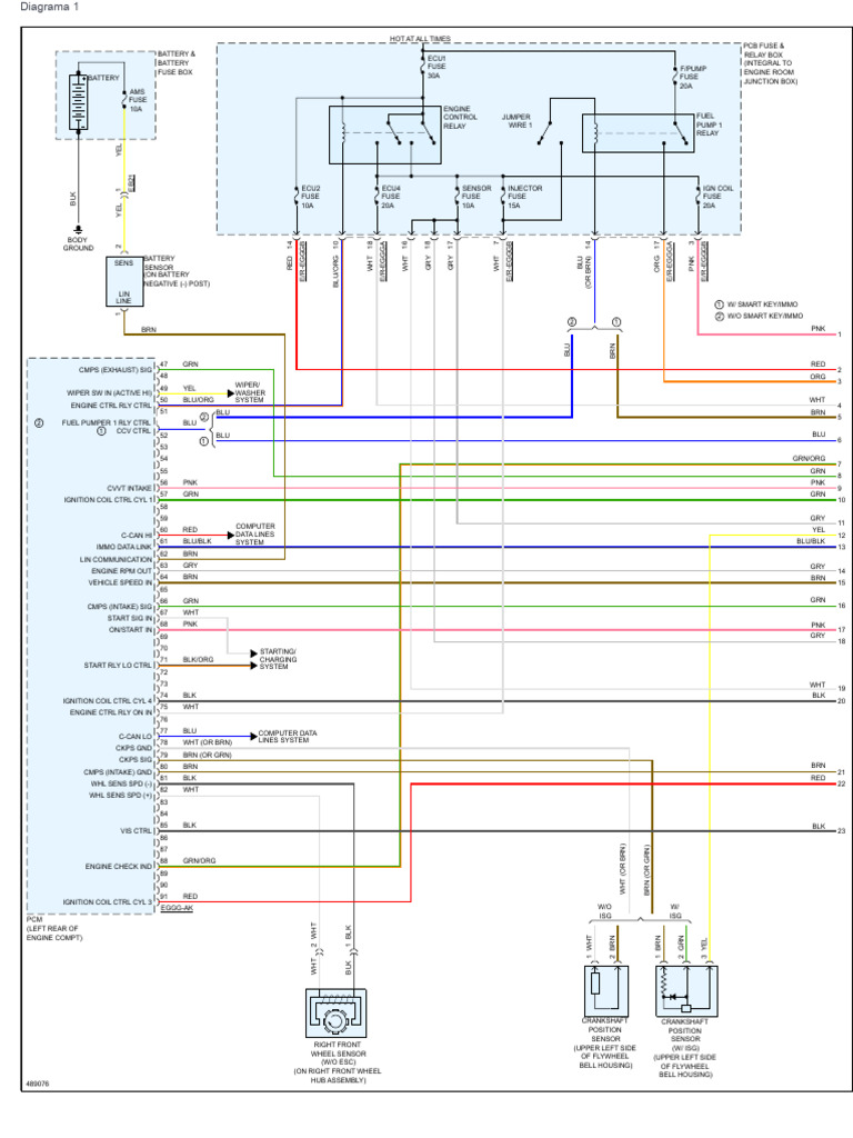 Kia Rio Wiring and Engine Diagrams | PDF | Rotating Machines | Vehicle ...