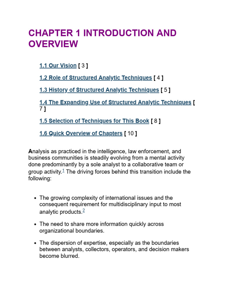 Structured Analytic Techniques Overview | PDF | Intelligence Analysis ...