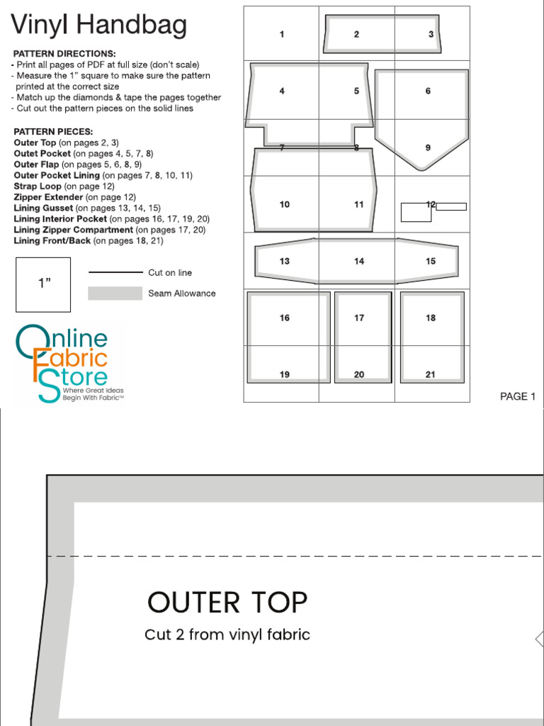 Leather Handbag Pattern PDF