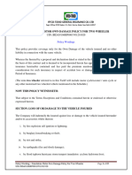 Standalone Motor Own Damage Policy For Two Wheeler