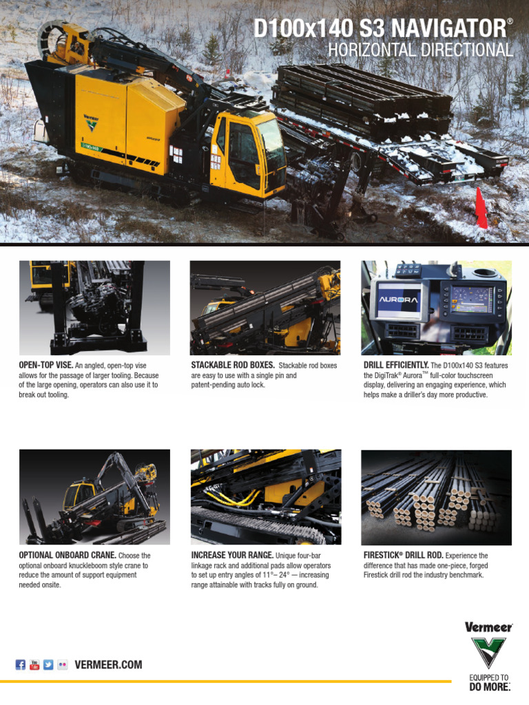 Vermeer D100x140 Hdd Spec Sheet Updated 2023 Pdf Equipment