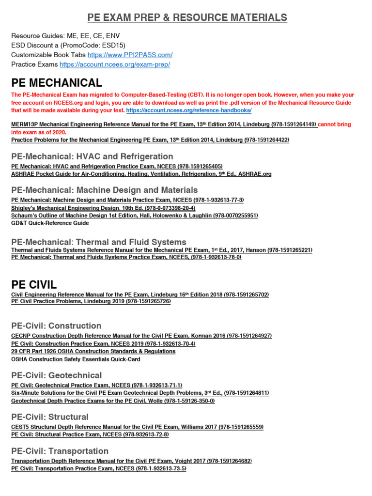PE Exam Preparation Resources Guide | PDF | Geotechnical Engineering ...
