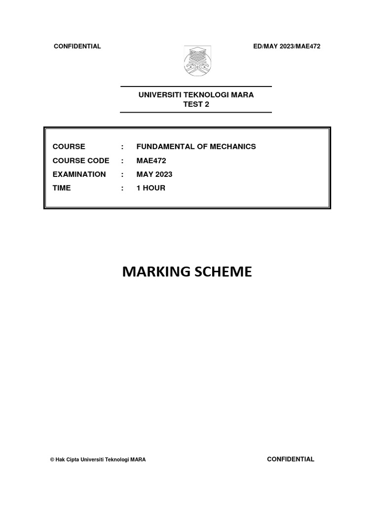 Test 2 Marking Scheme Pdf