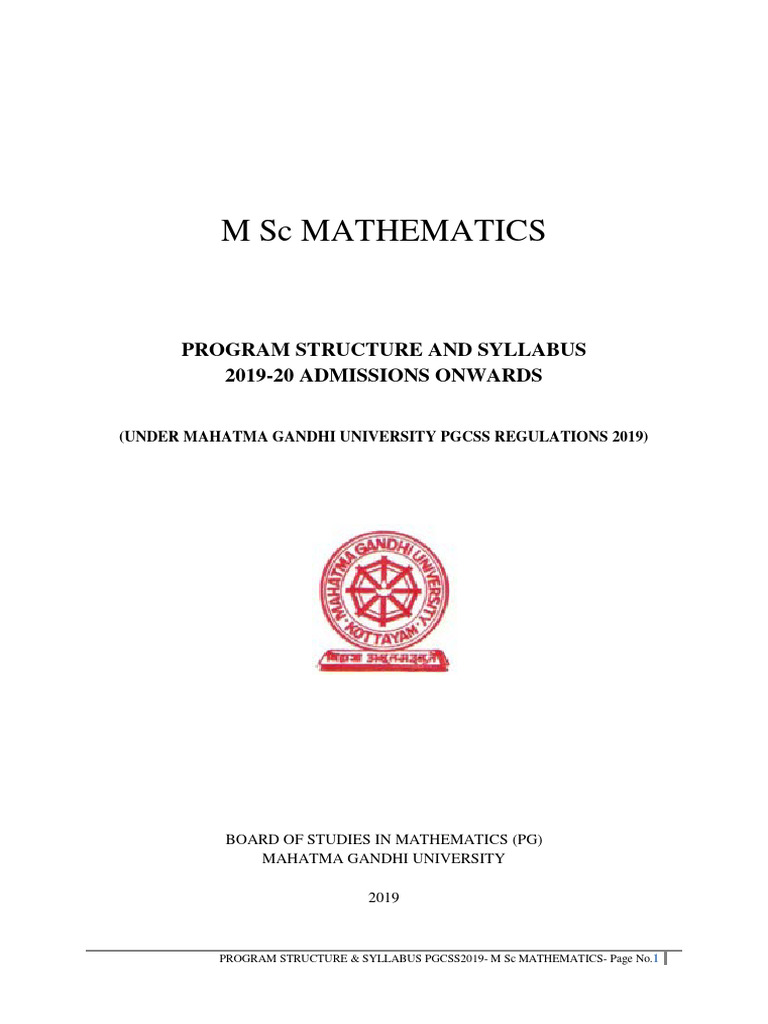 Syllabus M Sc Mathematics Compressed Download Free Pdf Hilbert