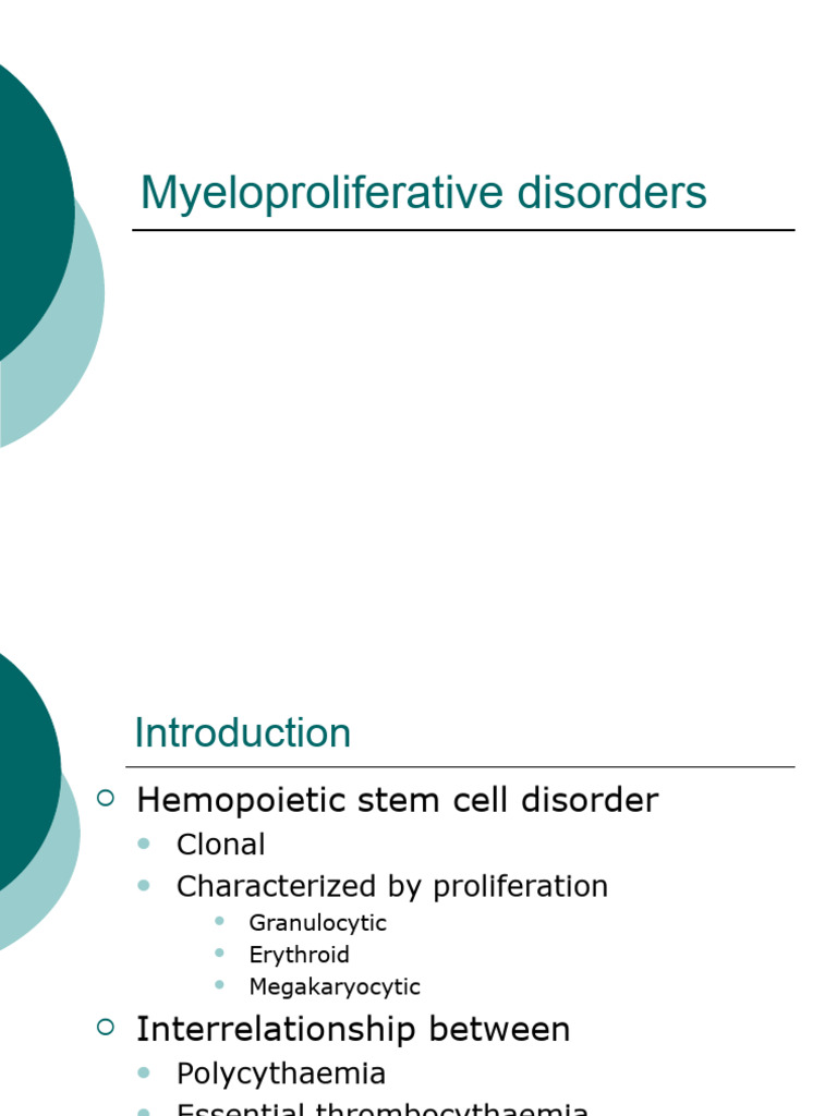 Myeloproliferative Disorders Overview | PDF
