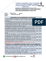 Tdah - Escala de Neuropscicopedgógica