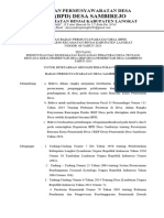 SK BPD Persetujuan Rancangan Peraturan Desa TTG RKP 2024