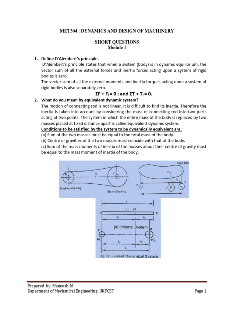 Dynamics and Design of Machinery Concepts | PDF | Fatigue (Material ...