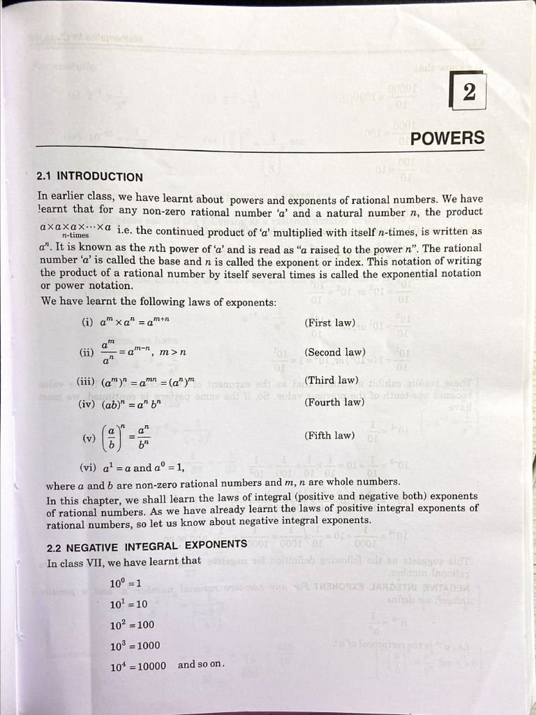 Powers and Exponents PDF