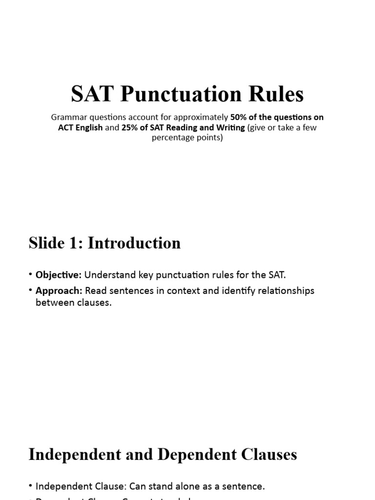Punctuation Rules Sat