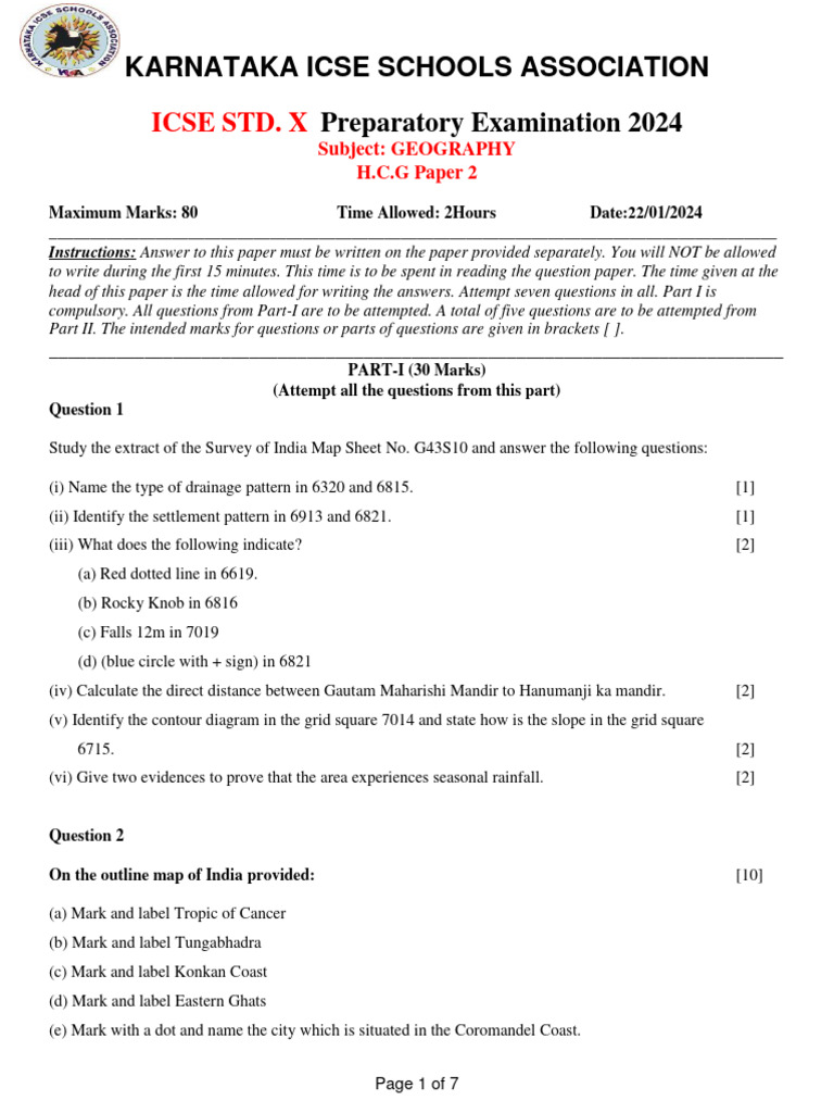 KISA 202324 HCG Paper 2 Geography PDF Soil Rain