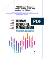 Full Download Ebook PDF Human Resource Management People Data and Analytics 1st Edition PDF