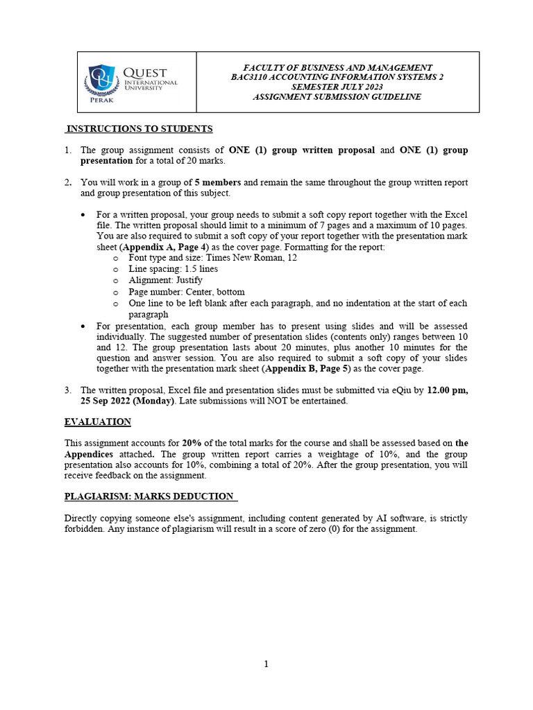 AIS 2-Group Assignment Jul2023 | PDF