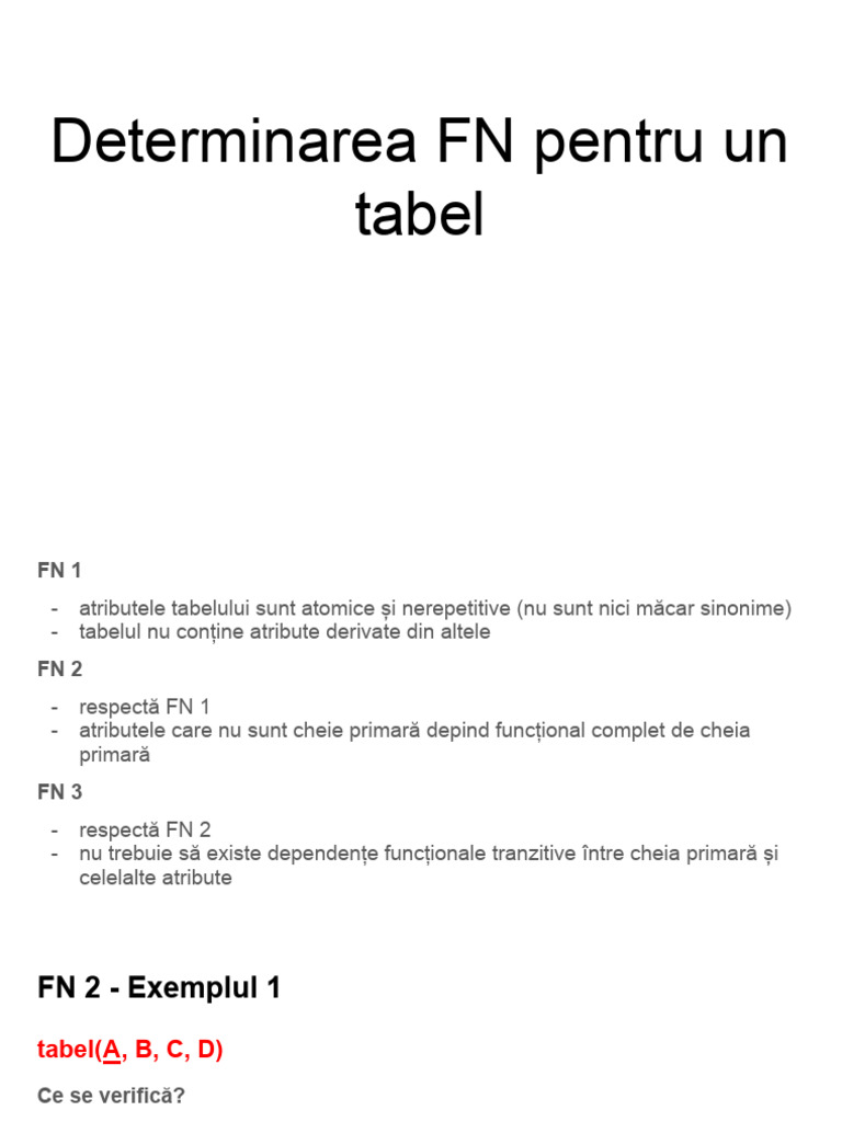 Determinarea FN Pentru Un Tabel | PDF