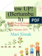 Ibadah PR 26 Oktober - Grow UP