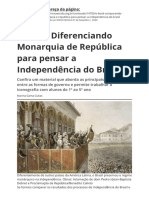 E Book Diferenciando Monarquia de Republica para Pensar A Independencia Do Brasil