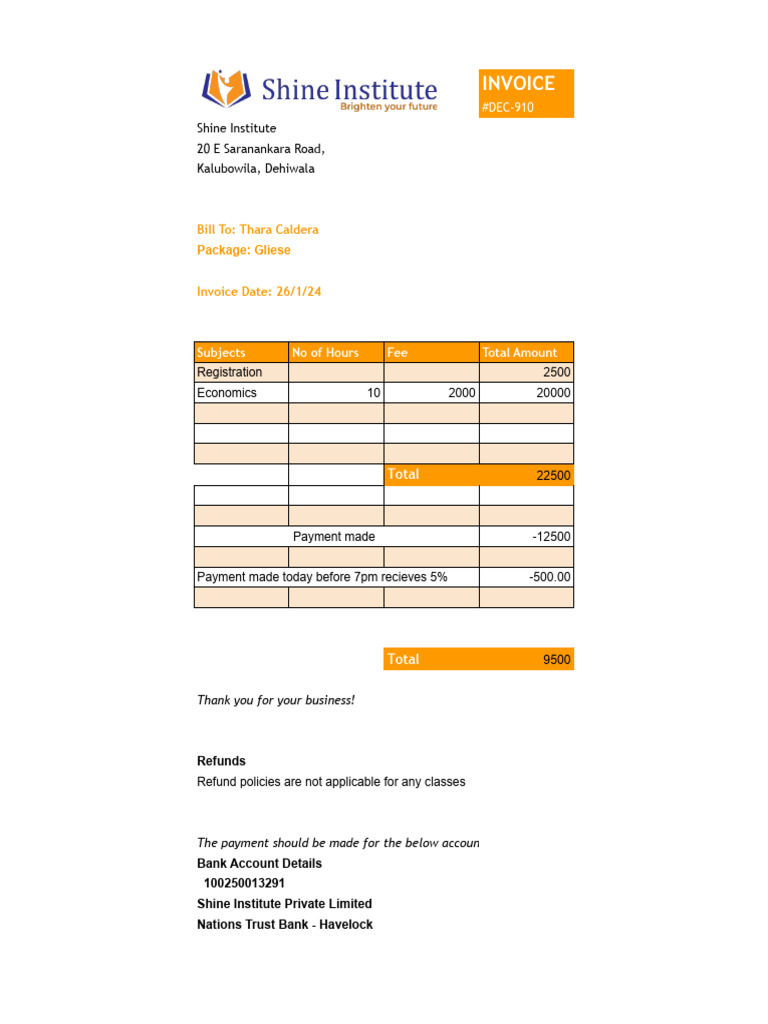 January Invoices 2024 Thara PDF