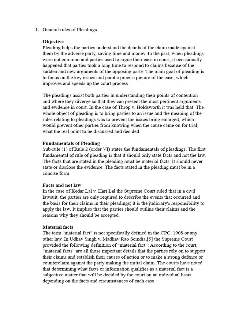 General rules of pleadings pdf lawsuit pleading