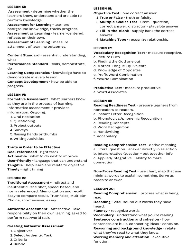 Lesson 13 | PDF | Educational Assessment | Learning