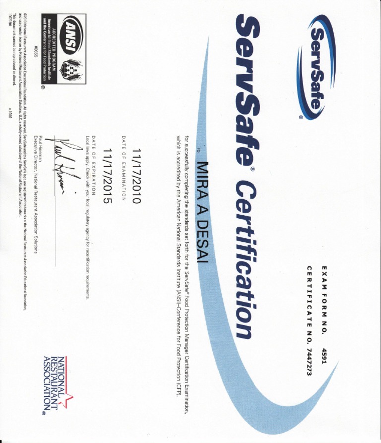ServSafe Certification PDF