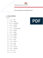 Ejercicios de Español y Gramática para Principiantes A1.1