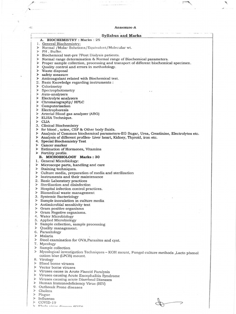 Lab Technician Syllabus Overview | PDF | Anatomy | Microscopy