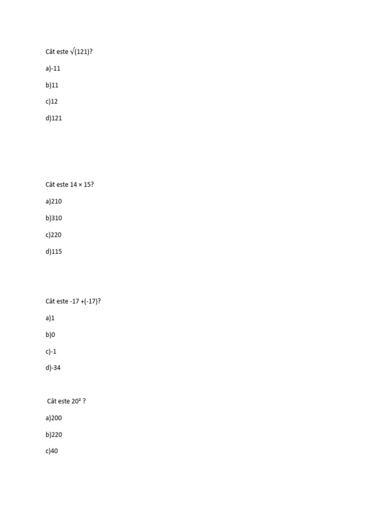Intrebari Mateee | PDF