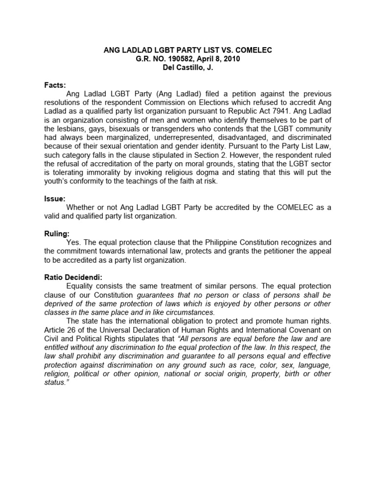 Ang ladlad lgbt party list vs comelec pdf