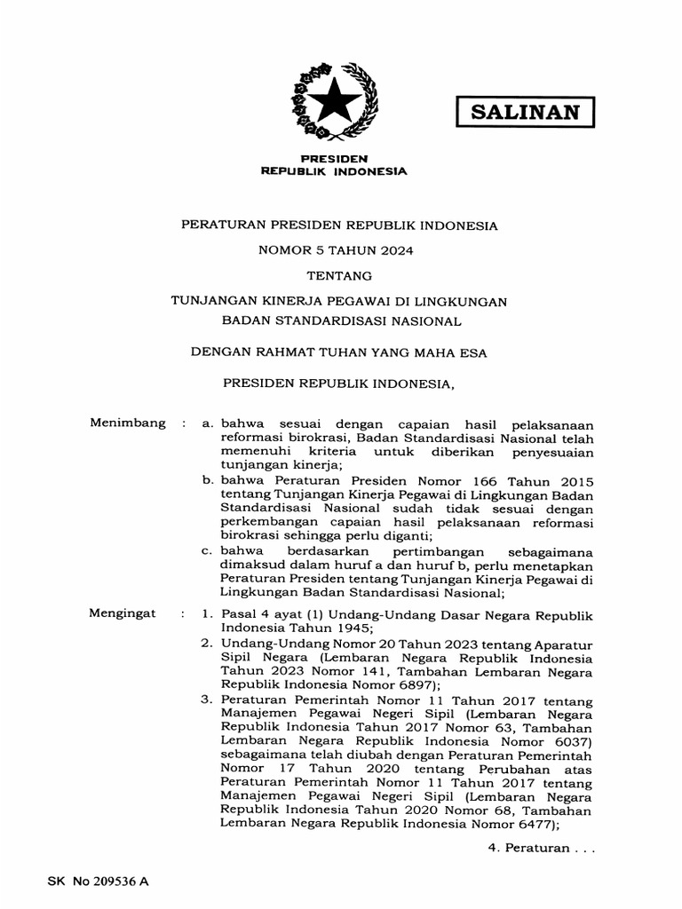 Perpres Nomor 5 Tahun 2024 PDF