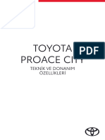 Toyota Proace City Teknik Donanim Tablosu