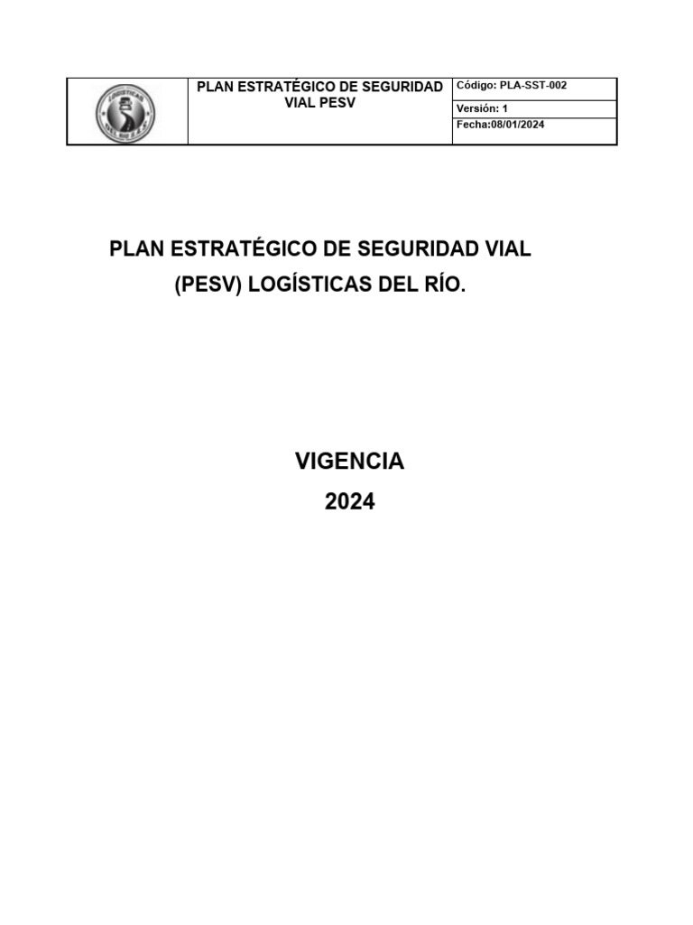Plan Estratégico de Seguridad Vial 2024 | PDF | Planificación ...