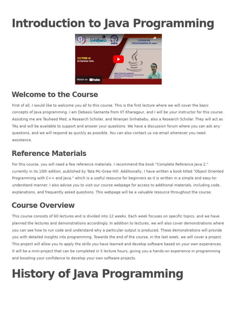 Introduction To Java ProgrammingHistory of Java ProgrammingProgramming ...