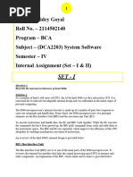 Hridey Goyal (DCA2203) System Software Assignment Answer of Sem 4th