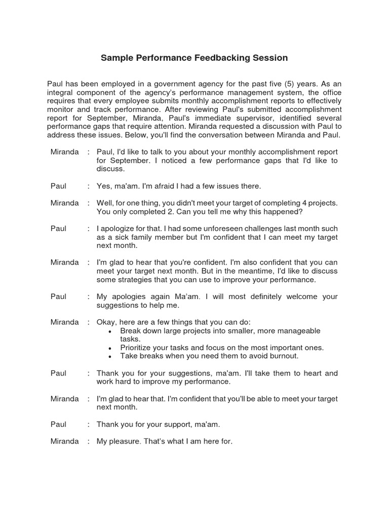 Performance Feedbacking | PDF | Business