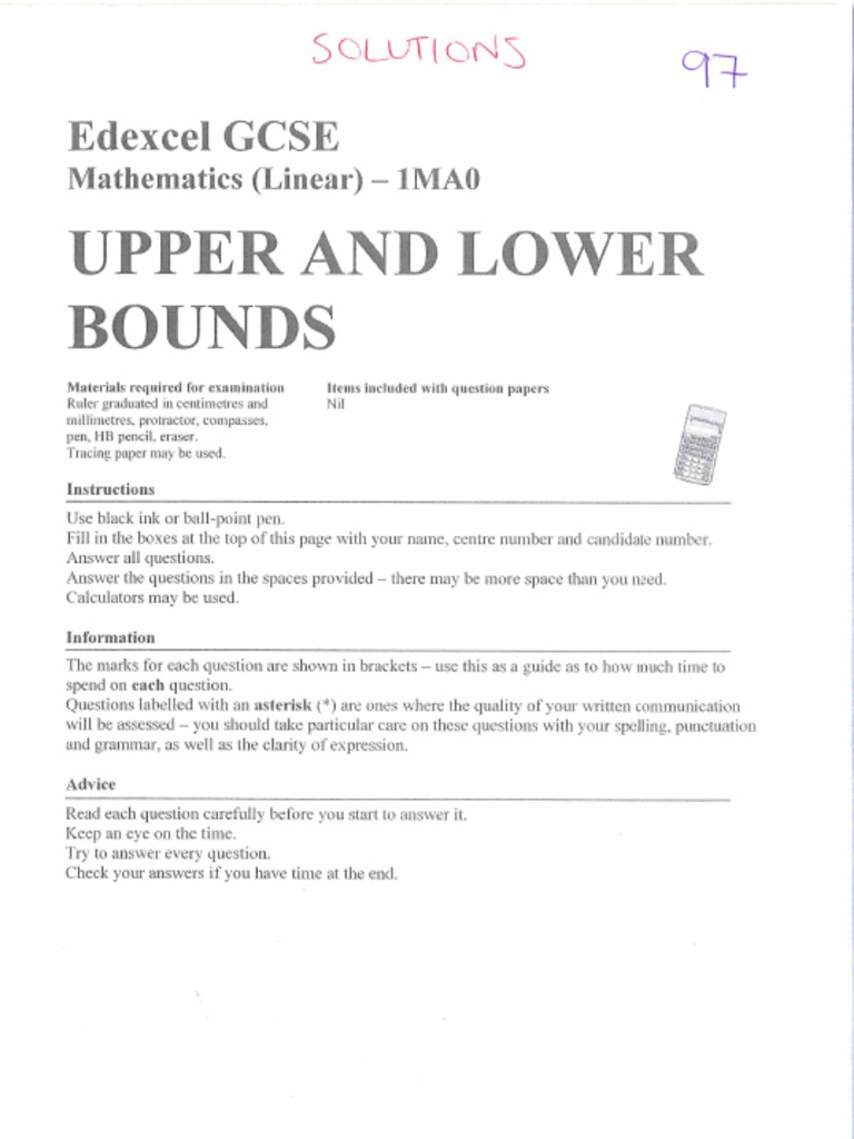 Upper Bound and Lower Bond CW | PDF