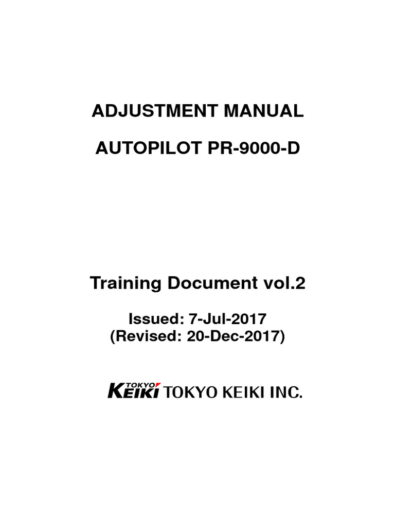 Adjusting Manual 9000引き PR-9000-D - Adjustment Manual (E) (Training Document Vol.1